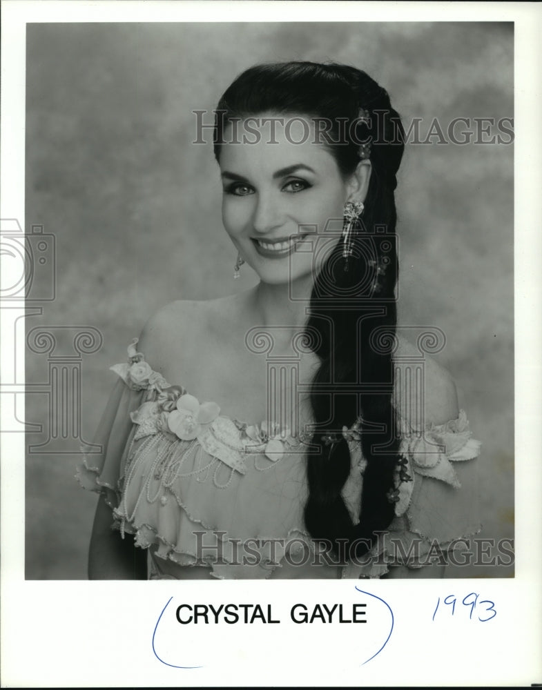 1993 Press Photo Country Singer Crystal Gayle - mja58654-Historic Images