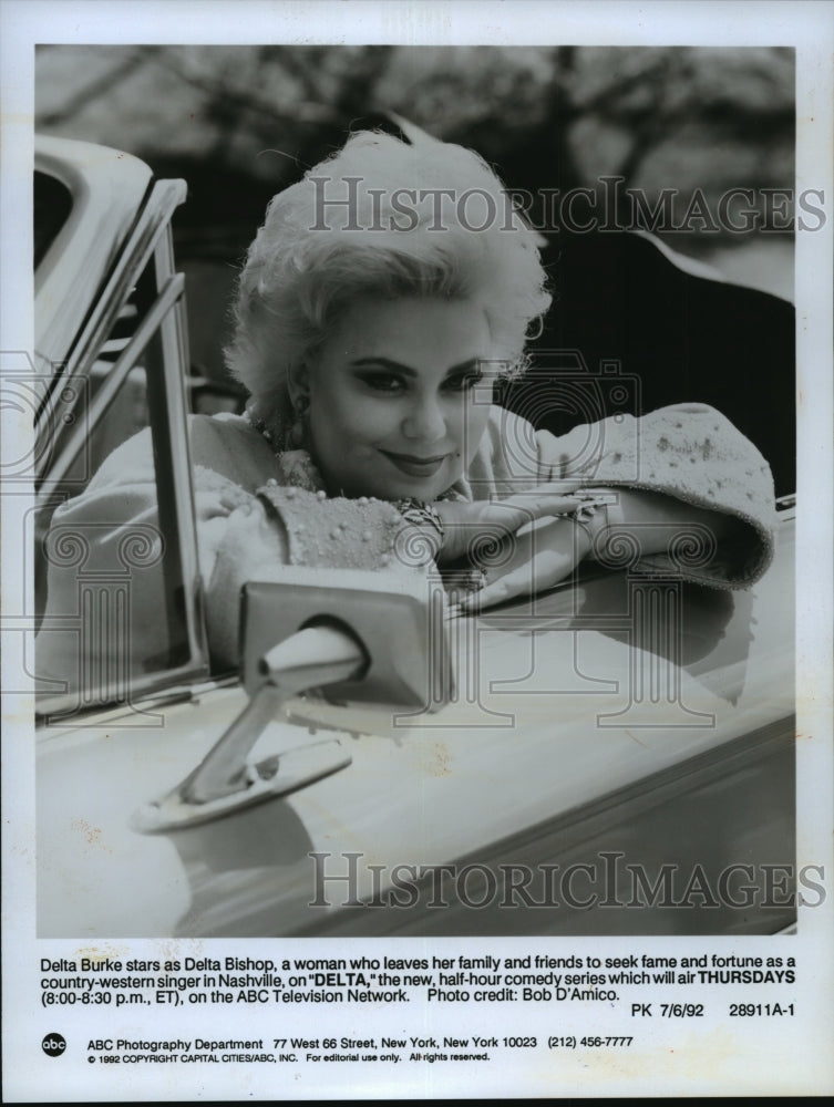 1992 Press Photo Delta Burke Plays Delta Bishop in Show "Delta" - mja58762-Historic Images