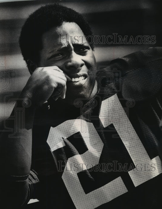 Press Photo Rufus Ferguson, Football Player Ponders Fate - mja58978-Historic Images