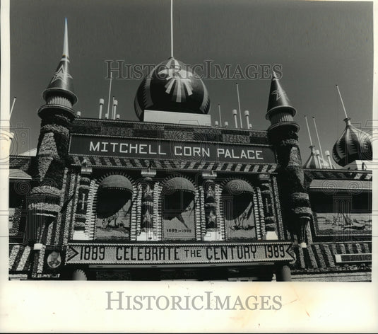 1991 Press Photo The Corn Palace, Mitchell, S.D. decorated with corn & grains-Historic Images