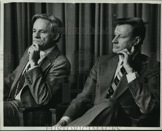 1976 Press Photo Charles L. Schultze & Zsigniew Brezinski represented the press-Historic Images