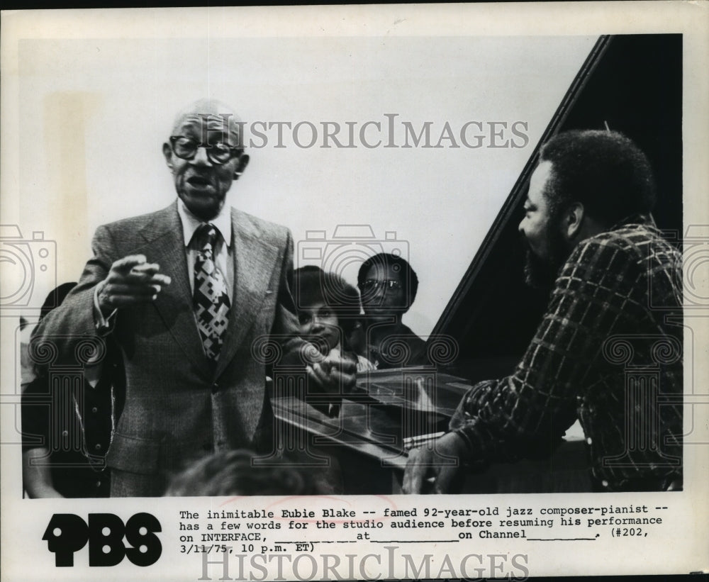1975 Press Photo Eubie Blake, Jazz Composer-Pianist on Interface - mja59216-Historic Images