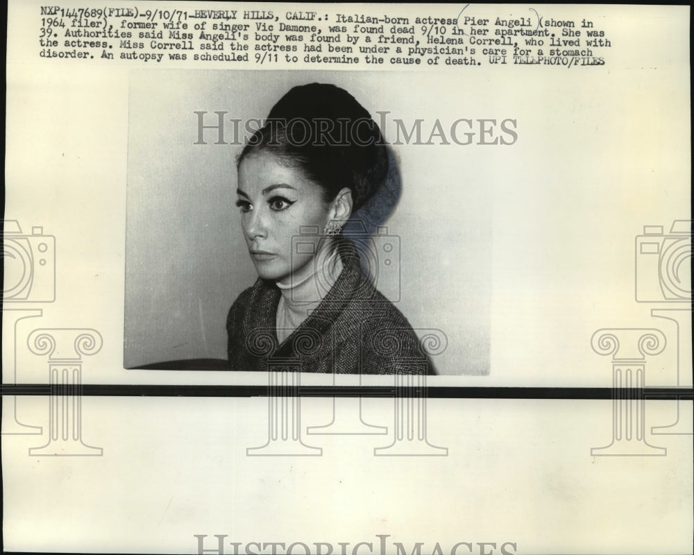 1971 Press Photo Pier Angeli Found Dead in Apartment - mja59305-Historic Images