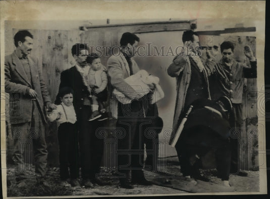 1961 Algerians Waiting to be Searched by French Police in Nanterre - Historic Images