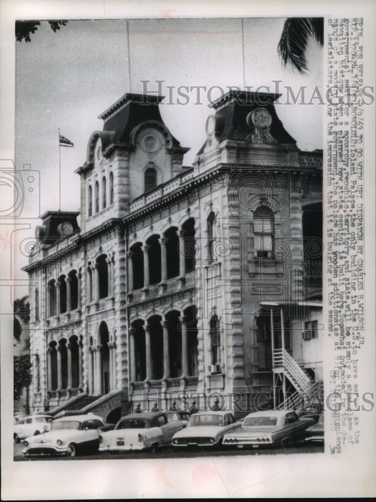 1983 Press Photo The Wooden Additions Of Iolani Palace in Hawaii&#39;s Government-Historic Images