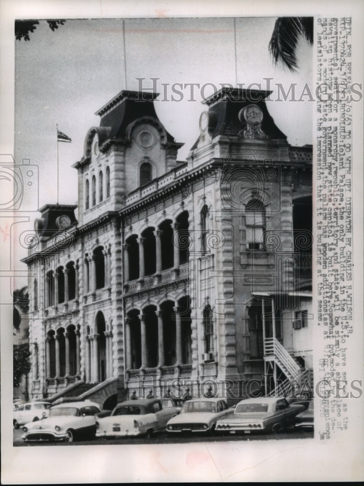 1983 Press Photo The Wooden Additions Of Iolani Palace in Hawaii's Government-Historic Images