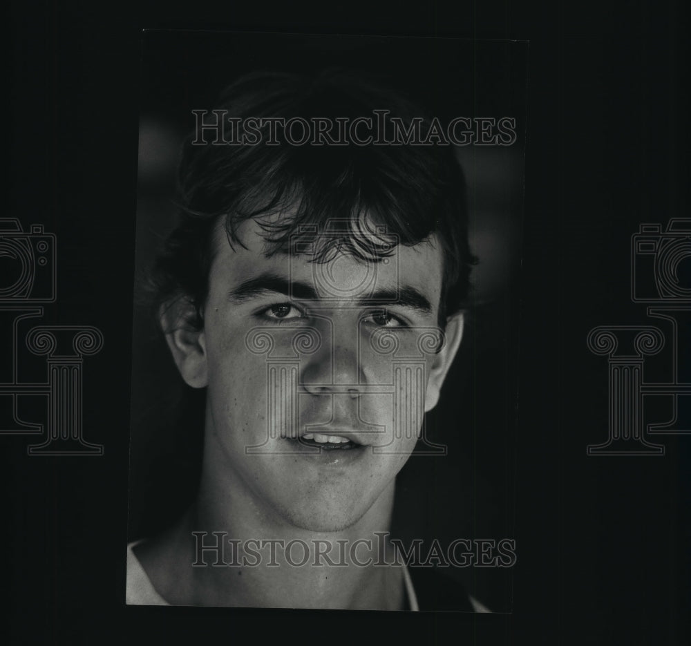 1990 Press Photo Matt Brown Basketball Forward for Mukwonago High, Wisconsin-Historic Images