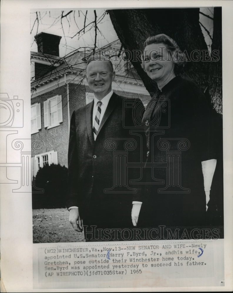 1965 Press Photo U.S. Senator Harry F. Byrd Jr., and Wife Gretchen Byrd-Historic Images