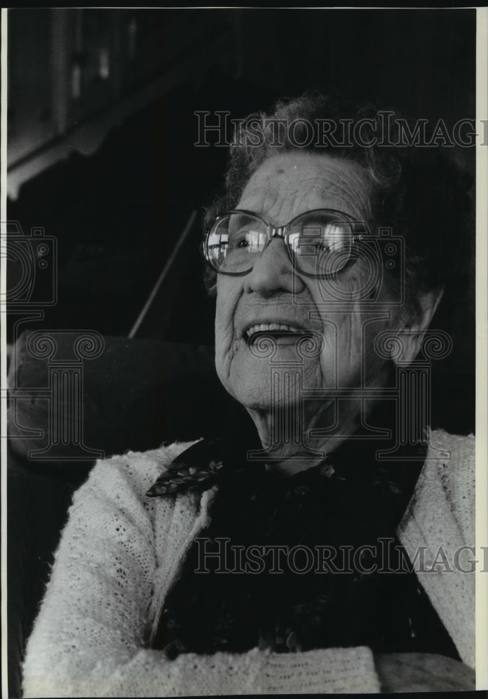 1989 Press Photo Elsie Frumm, remembers the Johnstown Floods of Pennsylvania-Historic Images
