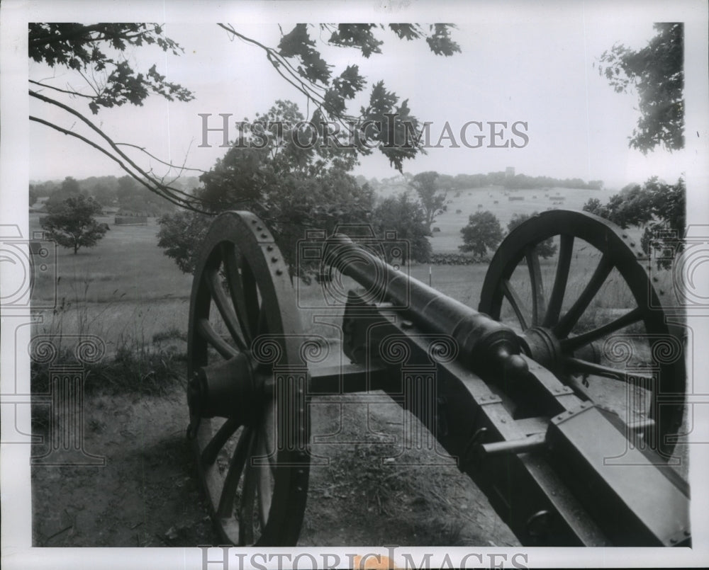 1957 Press Photo Cannon at Valley Forge Pennsylvania From Revolutionary War-Historic Images