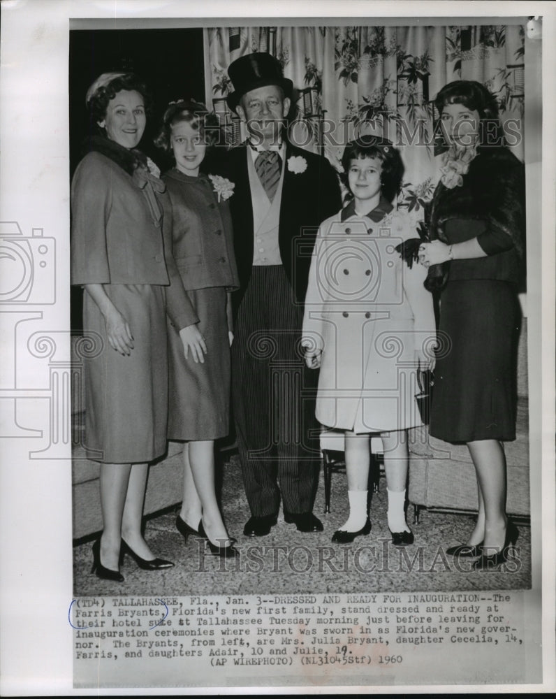 1961 Press Photo The Farris Bryants, Florida&#39;s First Family Before Inauguration-Historic Images