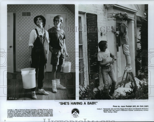 1988 Press Photo "She's Having a Baby," With Kevin Bacon and Elizabeth McGovern - Historic Images