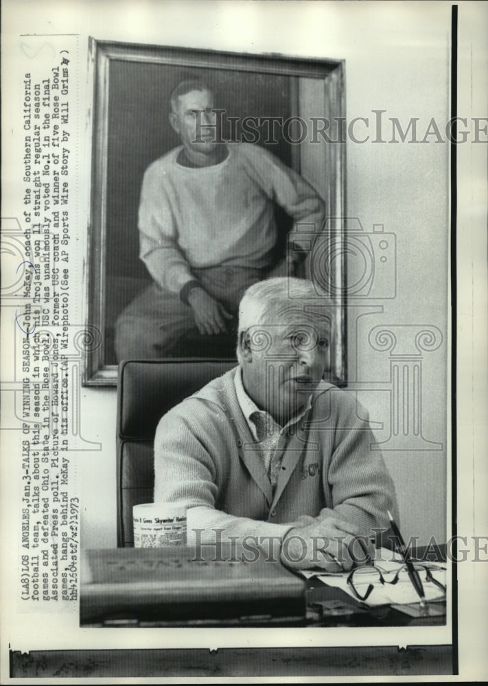 1973 Press Photo John McKay Coach of the USC Trojans - Historic Images