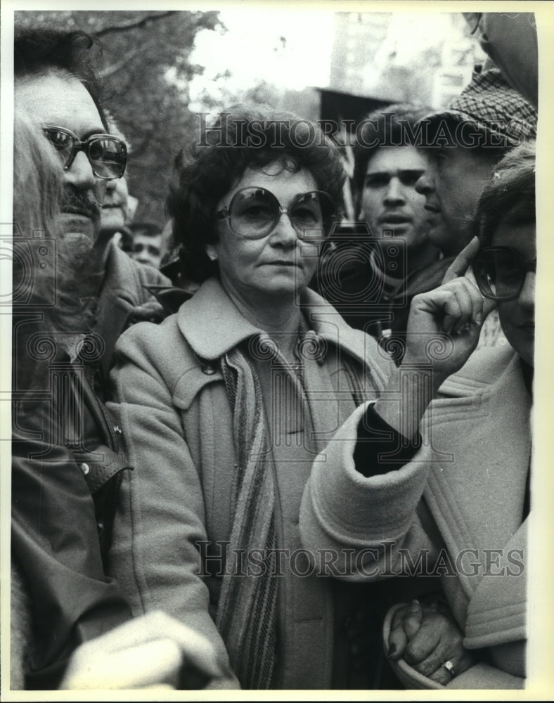 1979 Press Photo Juanita Castro, Sister of Fidel Castro, at Miami Demonstration - Historic Images