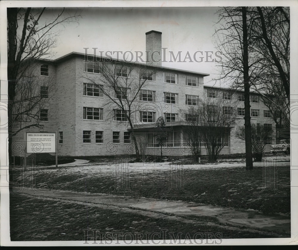 1956 Press Photo New men&#39;s dormitory at Carroll College, Wisconsin - Historic Images