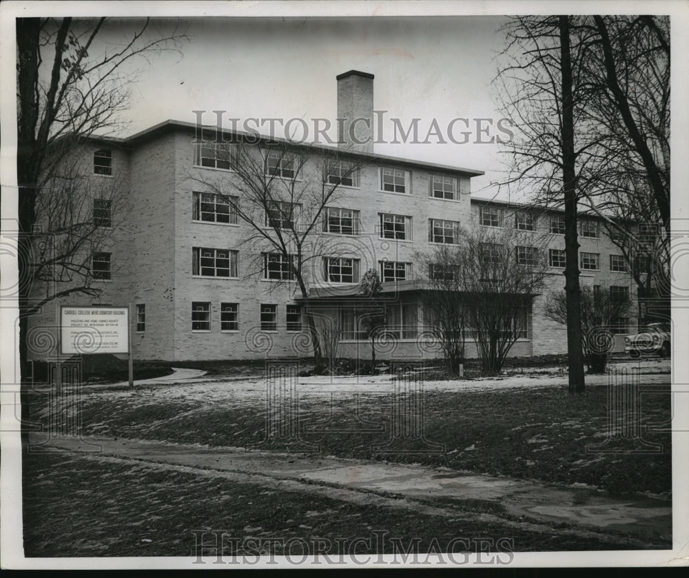 1956 Press Photo New men's dormitory at Carroll College, Wisconsin - Historic Images