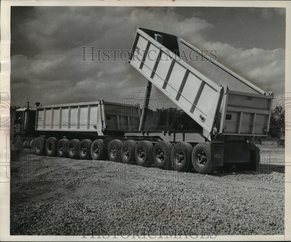 1966 Press Photo Set of 12 tires that are 8 feet tall & 2,400 lbs cost $100,000-Historic Images