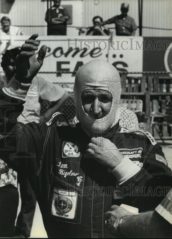 1979 Press Photo Race Car Driver, Tom Bigelow, The Pole Sitter - mja65897- Historic Images