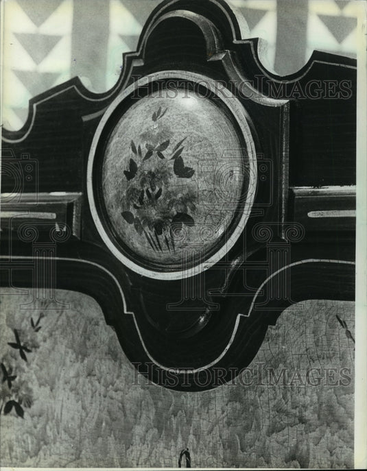 1983 Press Photo floral painting on a headboard is French Louis XV style.-Historic Images