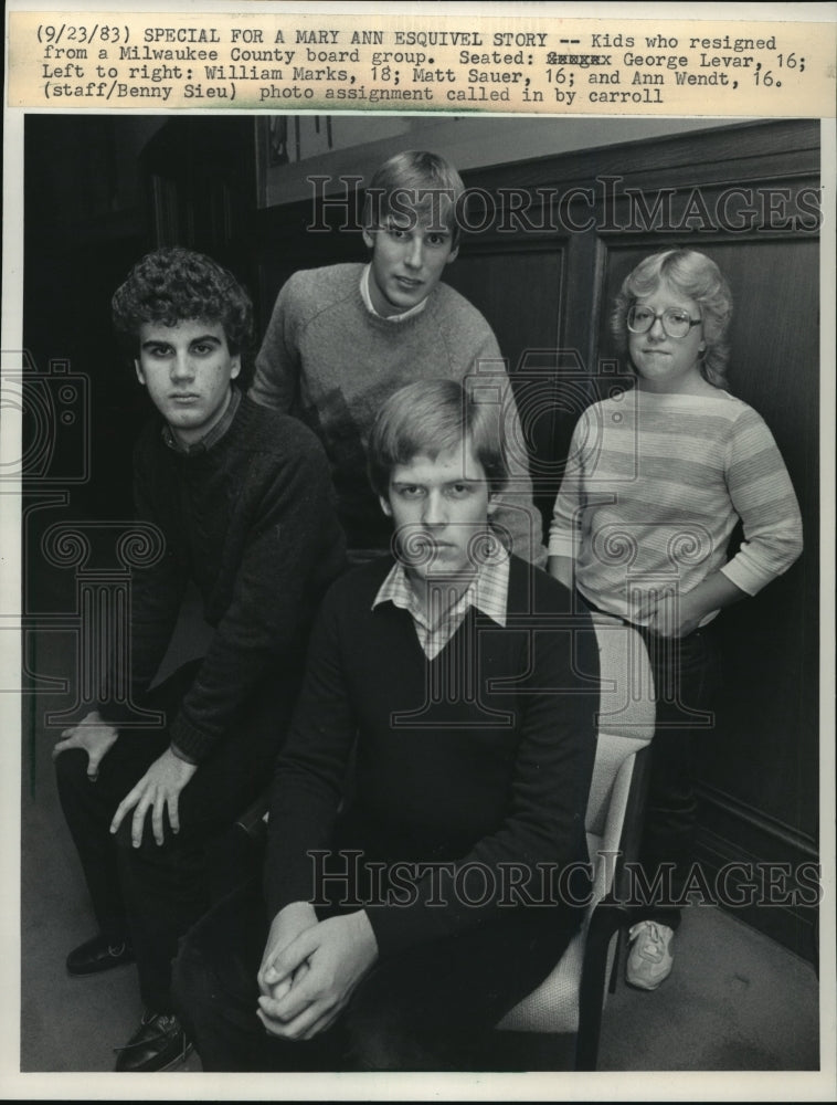 1983 Press Photo 4 of 8 members who resigned form Milwaukee Country Commission-Historic Images