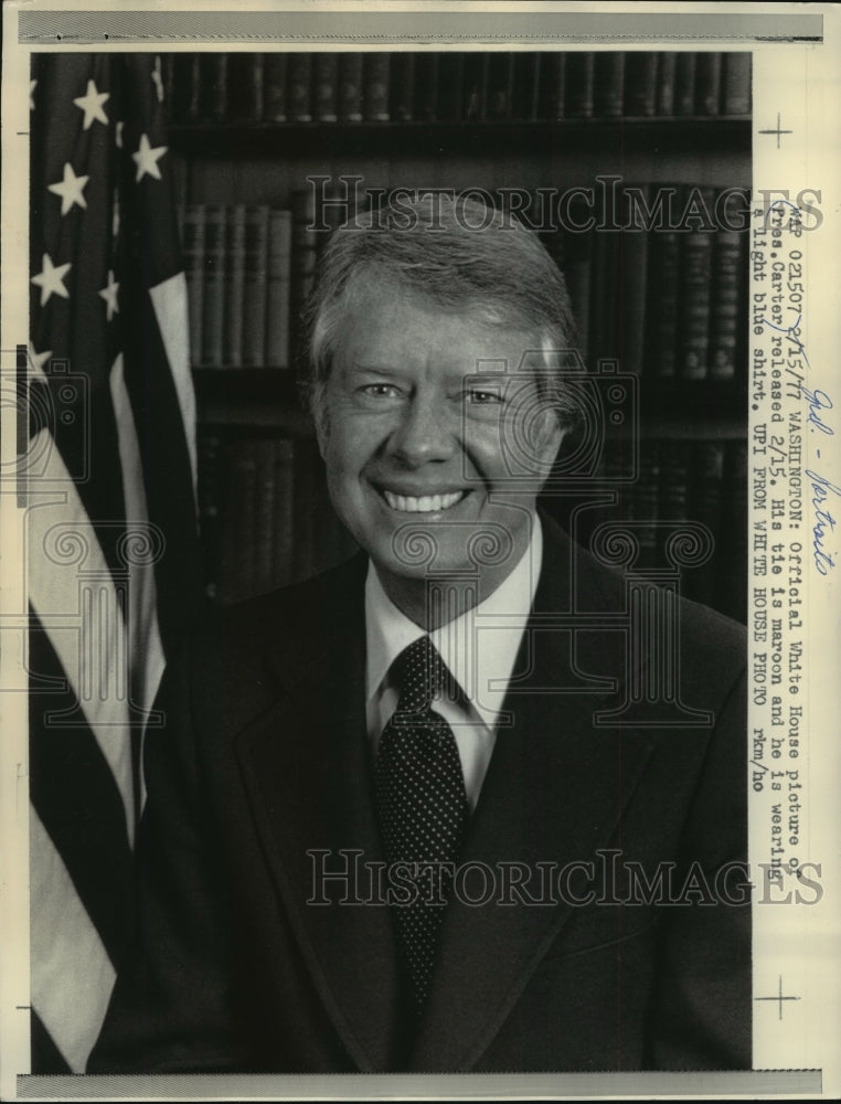 1977 Press Photo President Jimmy Carter, Official White House Photo