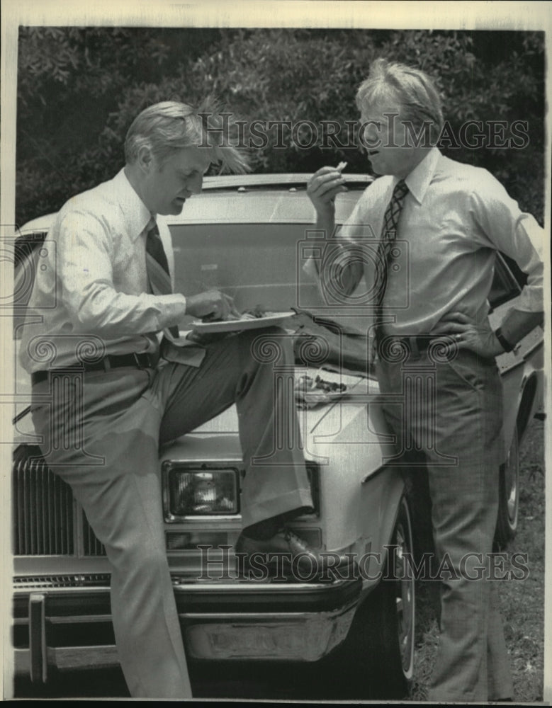 1976 Press Photo Candidate Jimmy Carter, Senator Walter Mondale Botsford Georgia - Historic Images