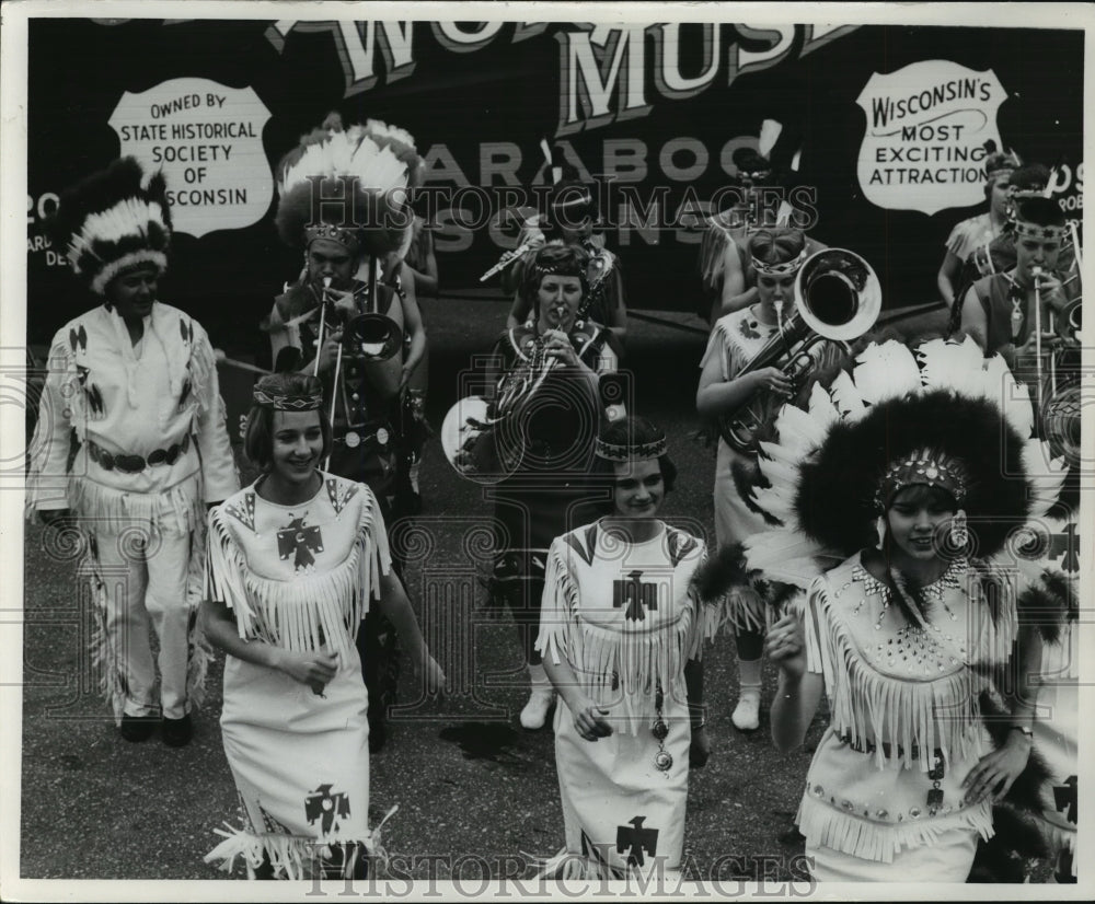 1966 People Dressed as Native Americans during Milwaukee Parade - Historic Images