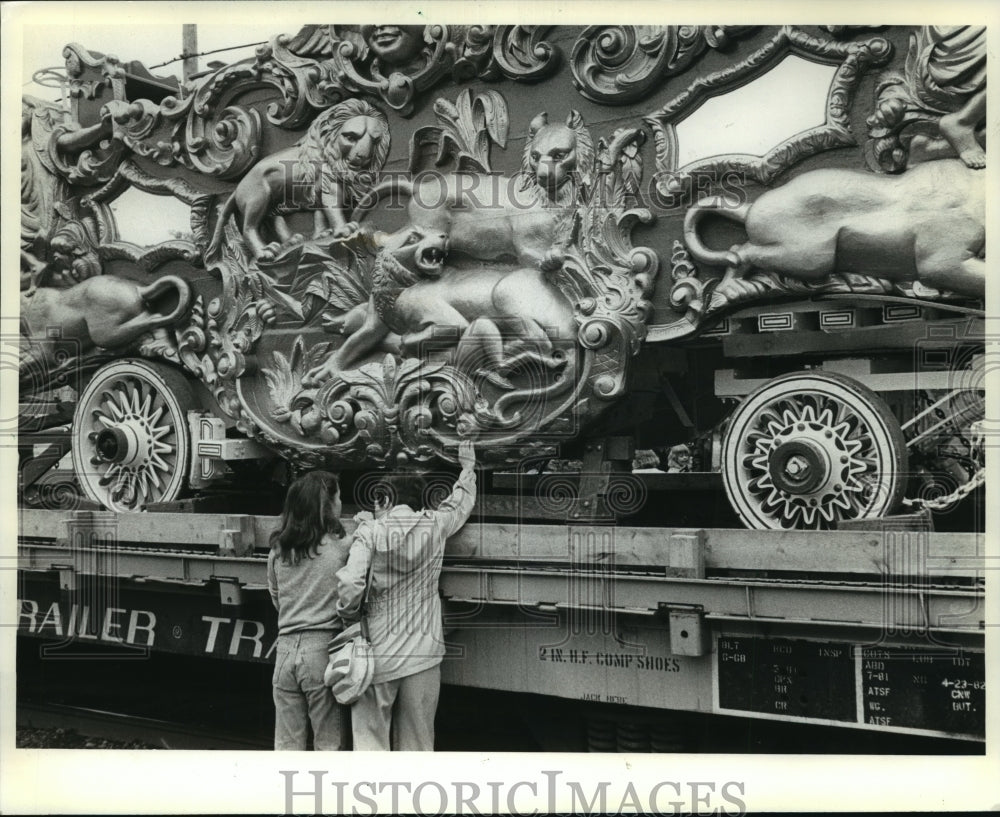 1982 Press Photo Circus World Museum Stopped in Janesville en Route to Chicago - Historic Images