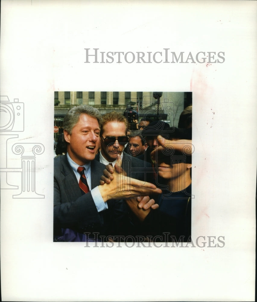 Clinton Rockefeller Bill Clinton Meets supporters at Rockefeller Center in New York City ...