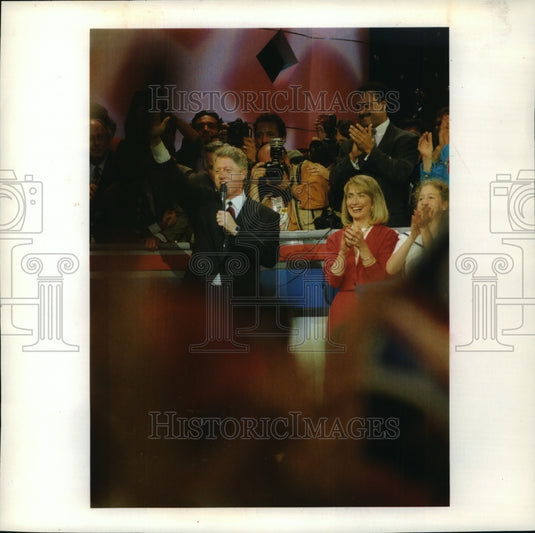 Bill Clinton supporters in New York City at the Convention after his nomination - Historic Images