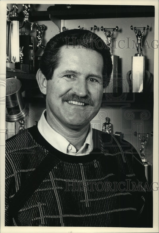 1987 Press Photo Norman (Rocky) Rauch, Weight Lifter, Suffers from Cancer-Historic Images