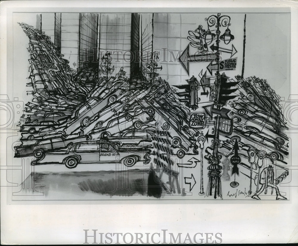 1970 Press Photo "Traffic" Cartoon - Historic Images