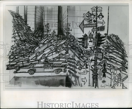 1970 Press Photo "Traffic" Cartoon - Historic Images