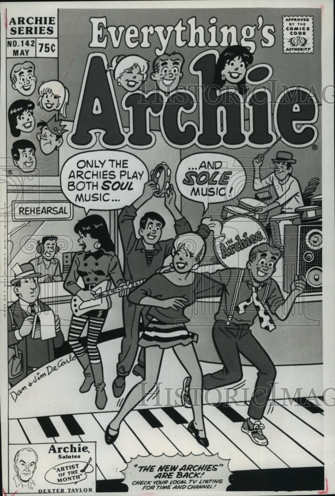 1989 Press Photo Archie and his pals gave their name to a rock group.-Historic Images