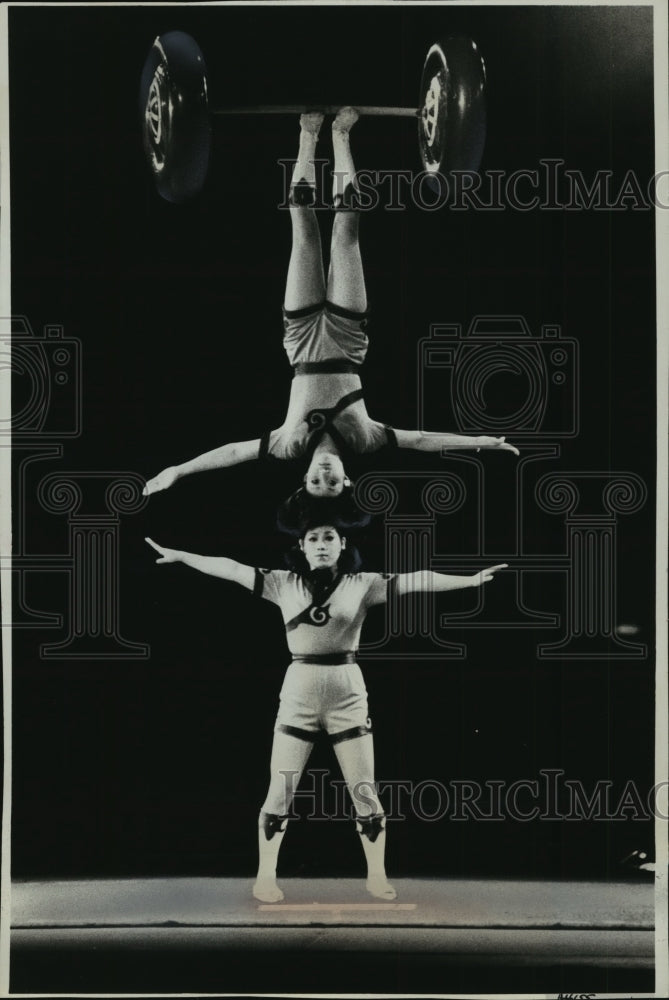 Press Photo Tumbling, Juggling, Balancing Are Chinese Acrobats Of Taiwan Skills-Historic Images