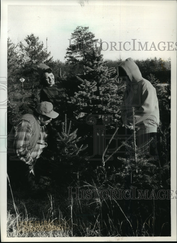 1993 Press Photo The Sperbecks family hunting for the perfect Christmas tree.-Historic Images
