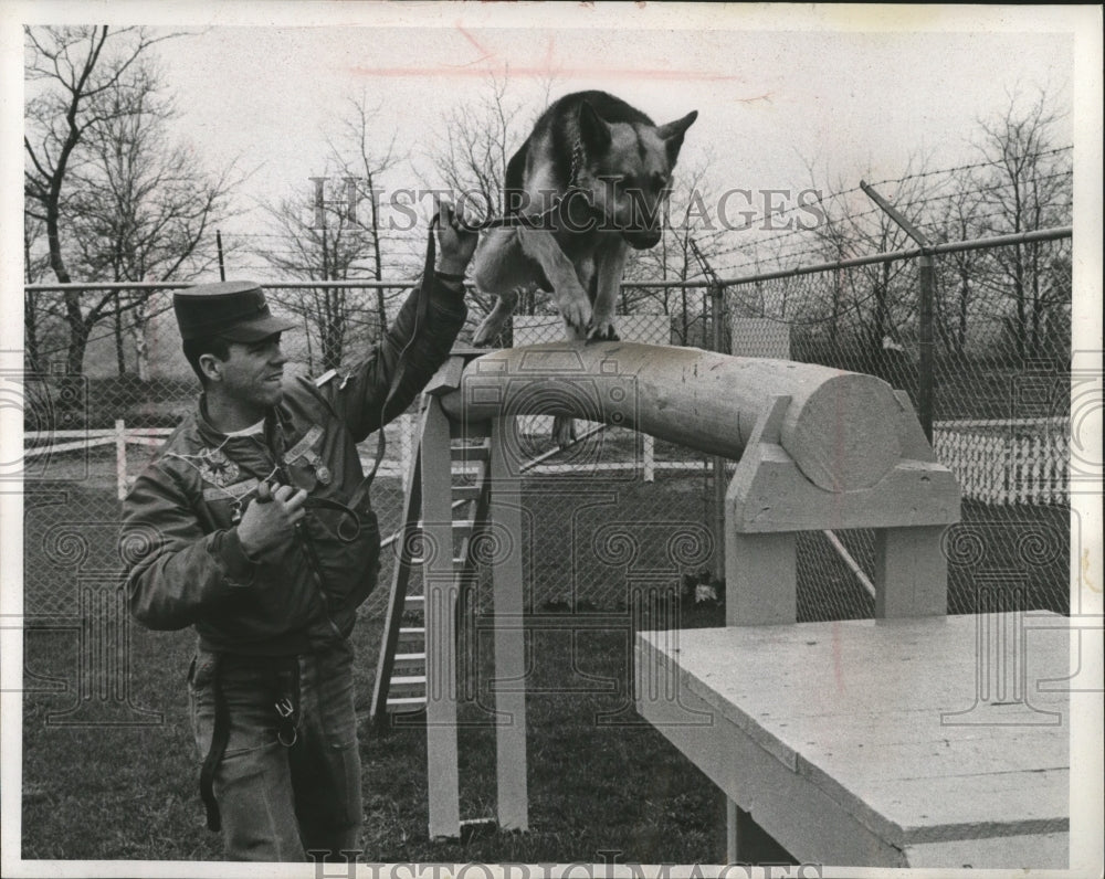 1964 Press Photo A Canine is Trained by Airmen Elgenfeld - Historic Images