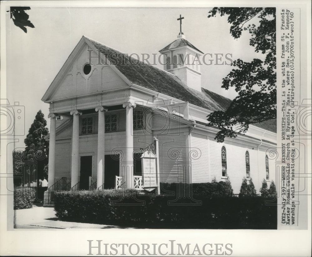 1960 Press Photo Saint Francis Xavier Roman Catholic Church in Massachusets - Historic Images