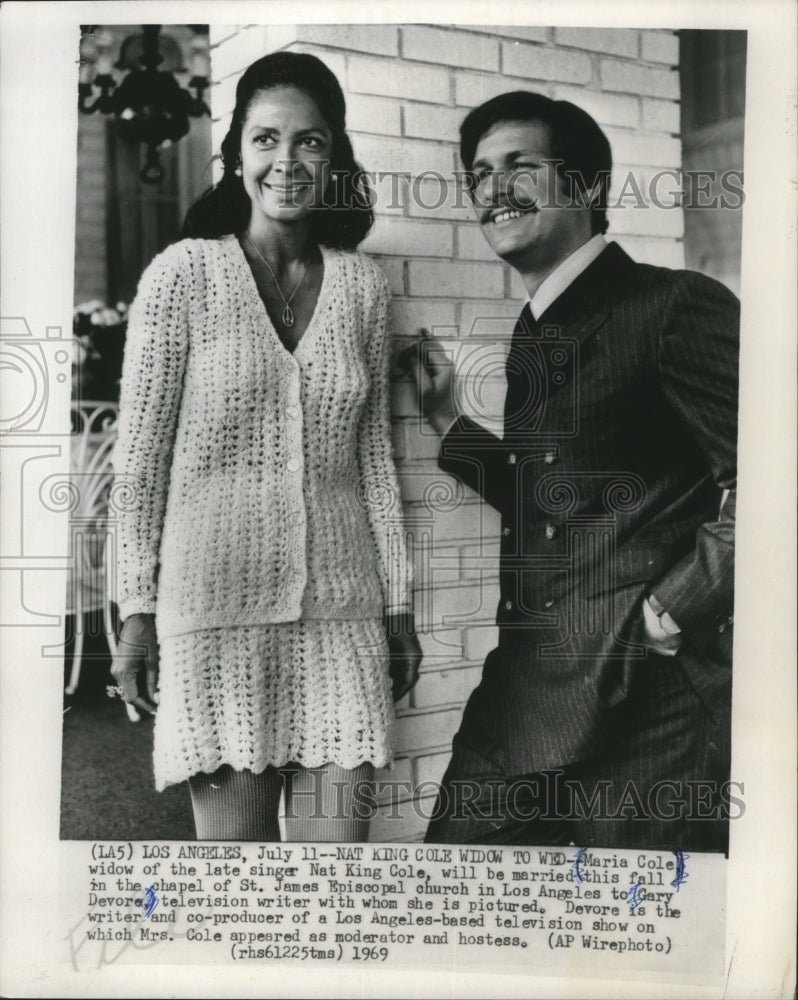 1969 Press Photo Maria Cole with Gary Devore in Los Angeles, California-Historic Images