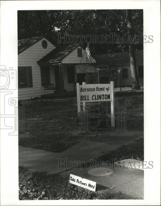 1992 Press Photo President Elect Bill Clinton's Boyhood Home in Hope, Arkansa-Historic Images