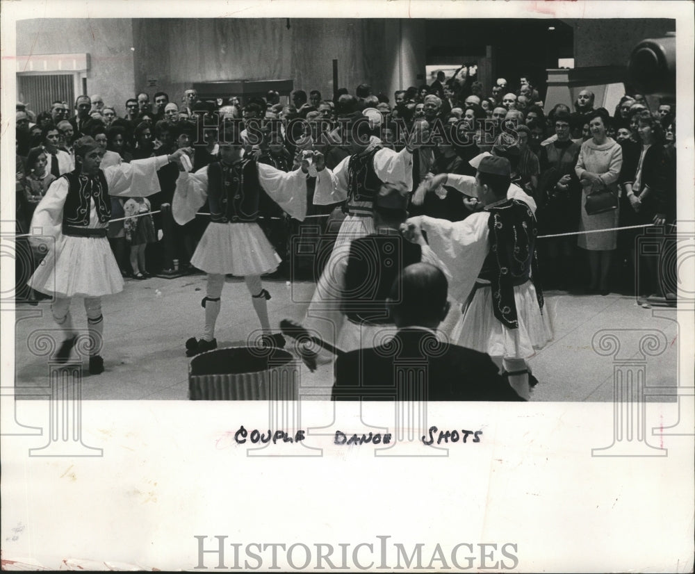 1966 Costumed Greek dancers performed in the lobby of the new museum-Historic Images