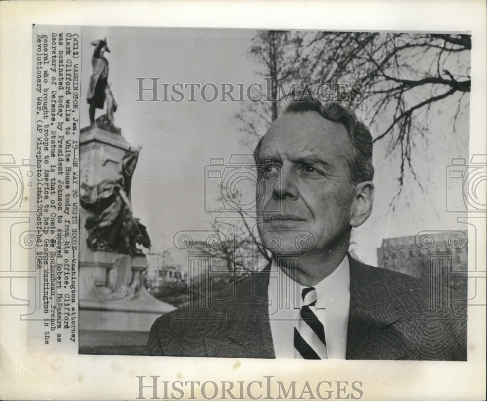 1968 Press Photo US Secretary of Defense Clark Clifford - Historic Images