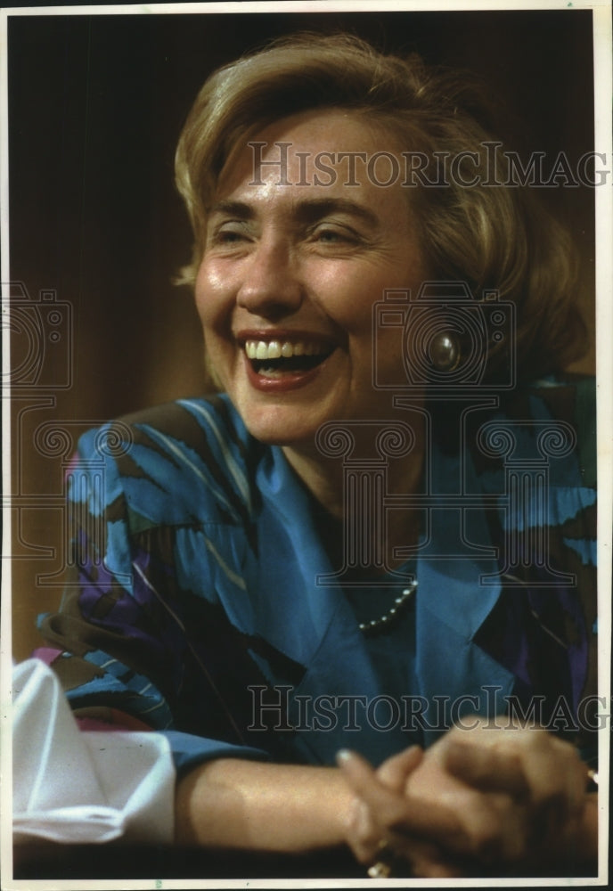 1993 Press Photo First Lady, Hillary Clinton Sporting Her New Hairstyle - Historic Images