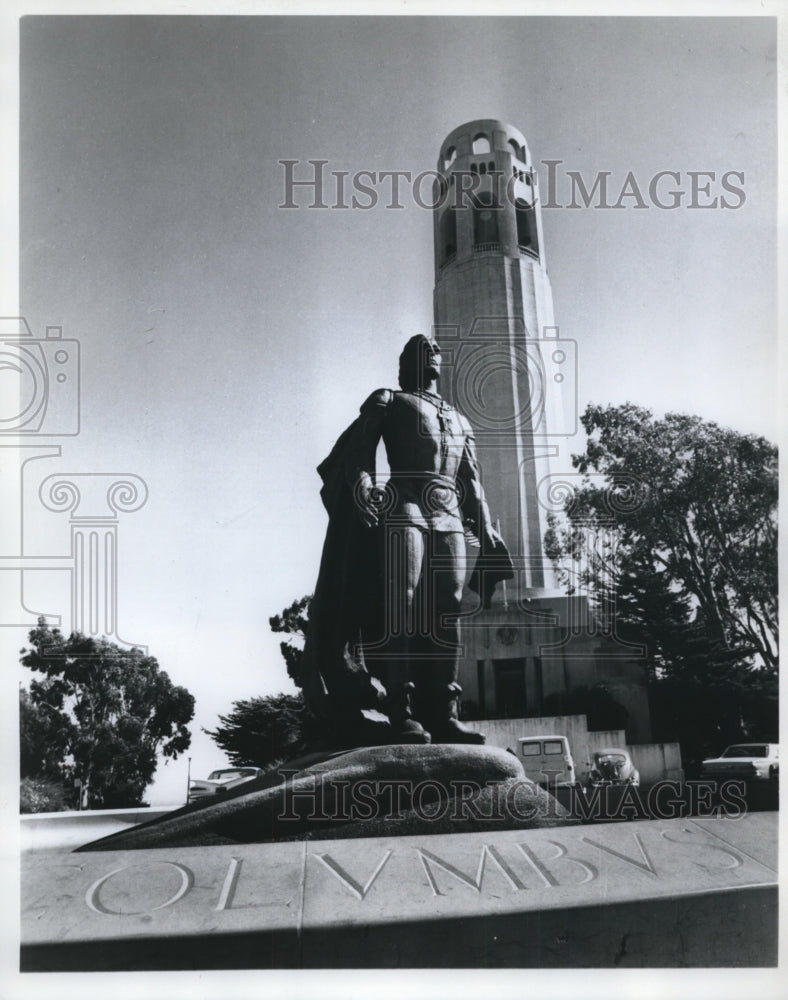 1987 Press Photo Statue of Christopher Columbus in San Francisco - mja74332 - Historic Images