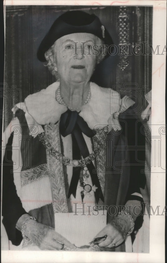 1985 Press Photo Baroness Spencer Churchill of Chartwell, Widow of Sir Churchill - Historic Images
