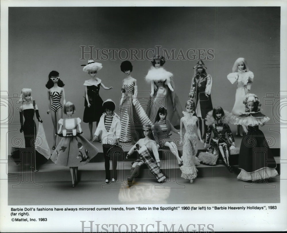 1984 Press Photo Barbie Doll&#39;s Fashions Always Mirrored Current Trends - Historic Images