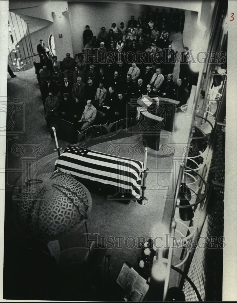 1985 Press Photo Rosario J Collura&#39;s funeral-Annunciation Greek Orthodox Church - Historic Images