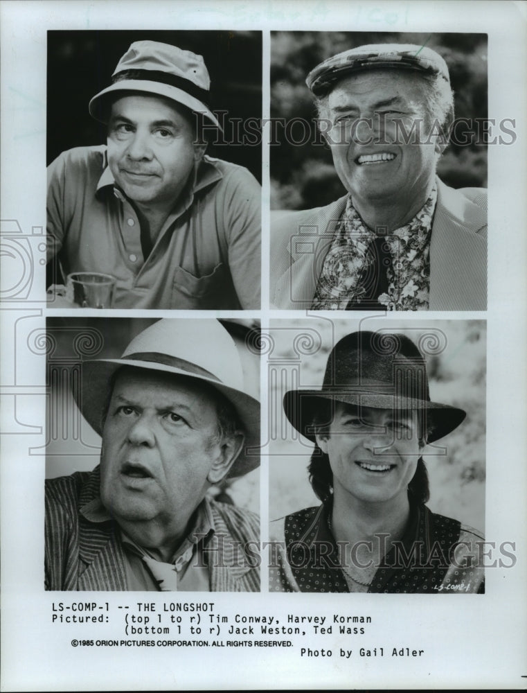 1985 Press Photo Tim Conway, Harvey Korman, Jack Weston, Jack Wass - mja76201 - Historic Images