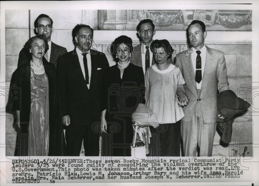 1955 Press Photo Seven guilty Rocky Mountain regional Communist Party leaders-Historic Images