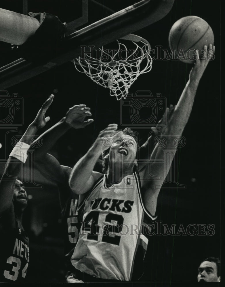 1989 Press Photo Basketball player Larry Krystkowiak of the Milwaukee Bucks- Historic Images